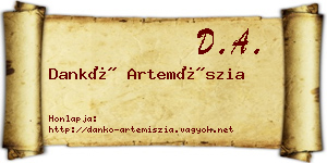 Dankó Artemíszia névjegykártya